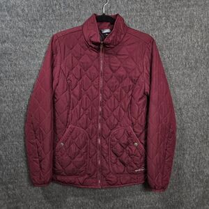 Eddie Bauer Women's‎ Quilted Jacket Size Medium Maroon Red Lightweight